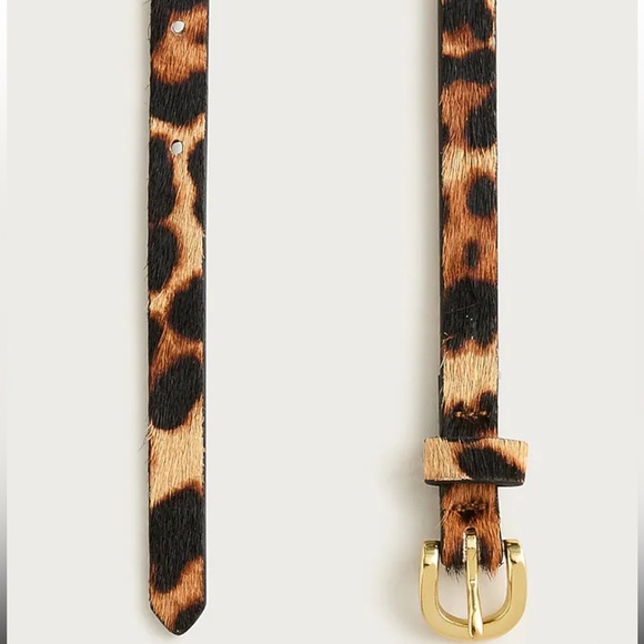 NWOT JCrew Skinny Calf Hair Belt in Leopard - Picture 2 of 4
